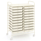 Costway 20 Drawer Rolling Storage Cart Tools Scrapbook Paper Office School Organizer Yellow