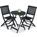 Best Choice Products 3-Piece Acacia Wood Bistro Set, Folding Patio Furniture w/ 2 Chairs, Table - Natural