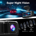 REDTIGER Dash Cam Front and Rear, Dash Cam 4K with WiFi & GPS, 4K/2.5K Front+1080P Rear Dashcam, Dash Camera with Night Vision, 3.18'' LCD Screen, Loop Recording, Black