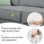 Harper & Bright Designs Modular Sectional Sofa with Ottoman Couch L Shape Corner Sofa Sets 7 Seats Fabric Couch for Living Room, Black, 112 * 87 inch