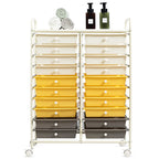 Costway 20 Drawer Rolling Storage Cart Tools Scrapbook Paper Office School Organizer Yellow