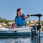 Intex Excursion 5 Person Inflatable Fishing Boat with Composite Motor Mount