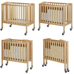 Dream On Me Birch 3-in-1 Folding Portable Mini Crib. Natural