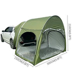 Outdoor Portable SUV Camping Tent Car Arch Rear Camping Bike Tent with Three Doors for 2 Persons