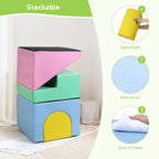 Soft Climbing Indoor Set, Foam Climbing Blocks for Toddlers, Climbing, and Sliding Activity Play Set,4PCS