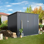 YODOLLA Outdoor Storage Shed, 3 x 7 Ft Bike Sheds & Outdoor Storage, Small Metal Outdoor Storage Cabinet for Garden