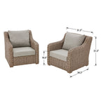 Better Homes & Gardens Bellamy  2-Pack Outdoor Wicker Club Lounge Patio Chairs, Dark Brown