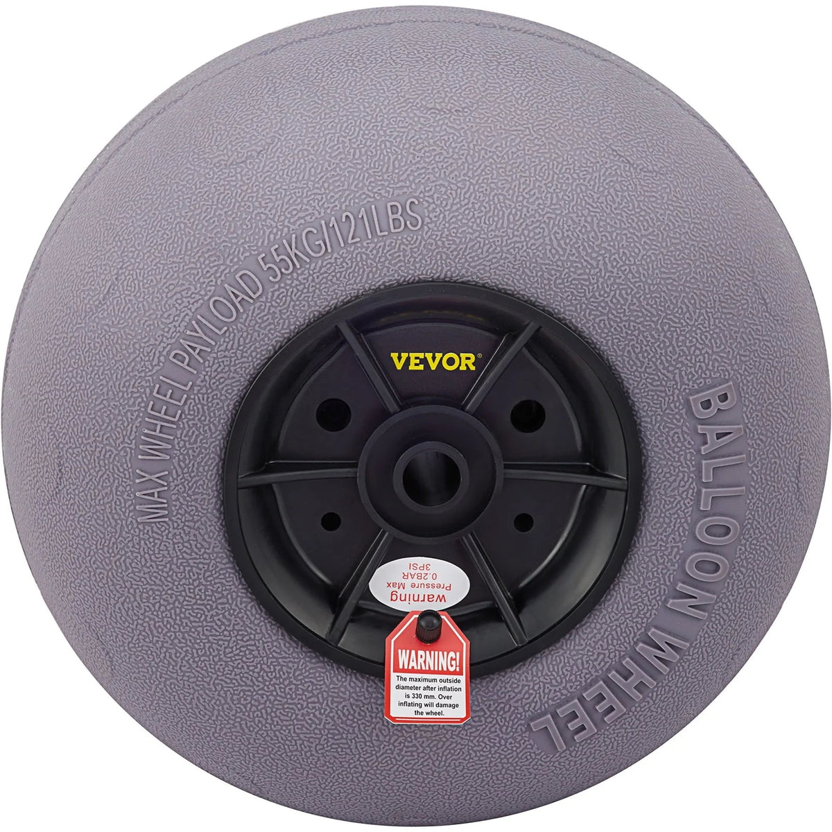VEVOR Beach Balloon Wheels, 13" Replacement Sand Tires, TPU Cart Tires for Kayak Dolly, Canoe Cart and Buggy w/ Free Air Pump, 2-Pack