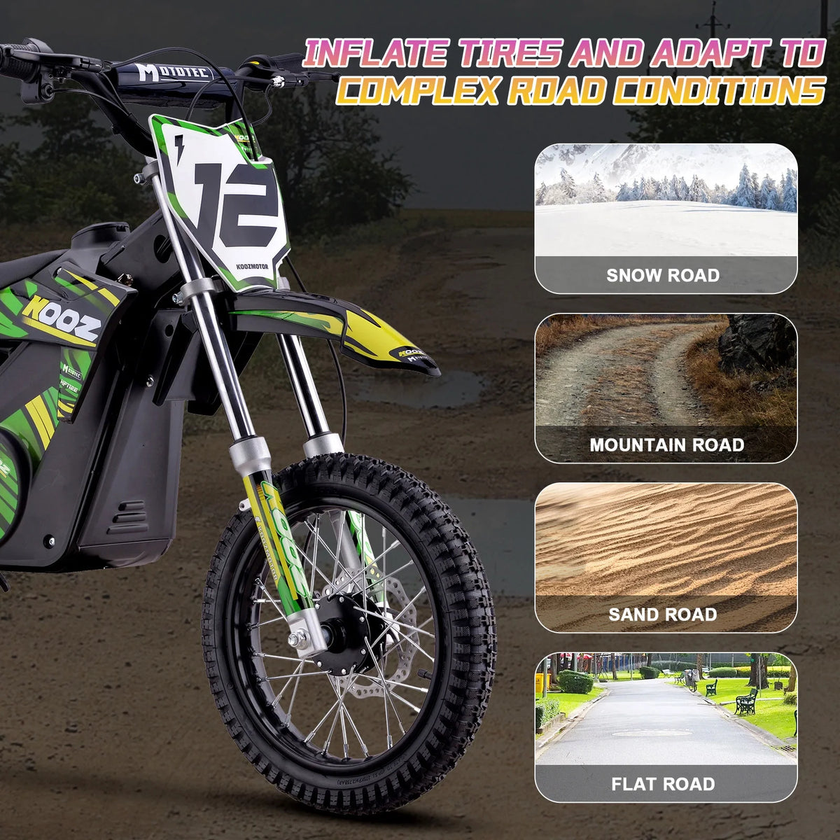 MotoTec 36v 1000w (HP112E) Electric Dirt Bike Blue