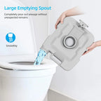 Dextrus 5.3 Gallon Portable Toilet With Detachable Tank, Double Outlet Water Spout, Press Flush Pump, Travel RV Potty for Camping, Boating, Hiking, Trips, White&Gray