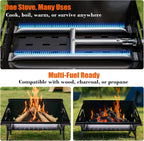Portable Gas/Charcoal Grill �C Foldable BBQ & Fire Pit for Outdoor Cooking, Camping, Tailgating,  & Backyard