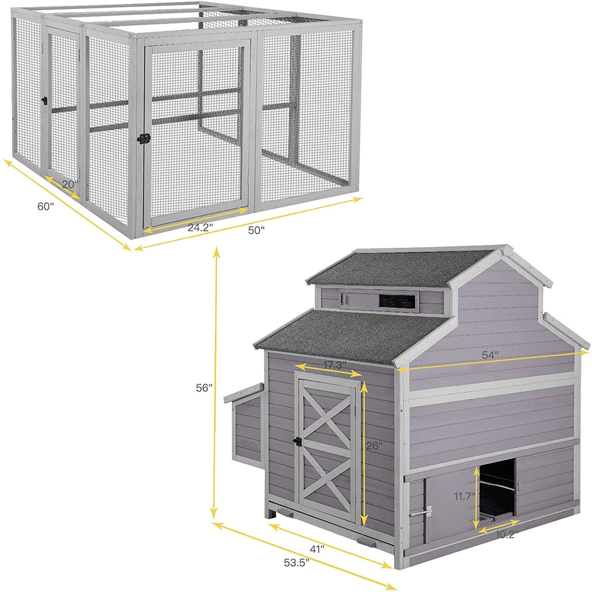 Aivituvin Extra Large Chicken Coop Wooden Hen House for 8-10 Chickens