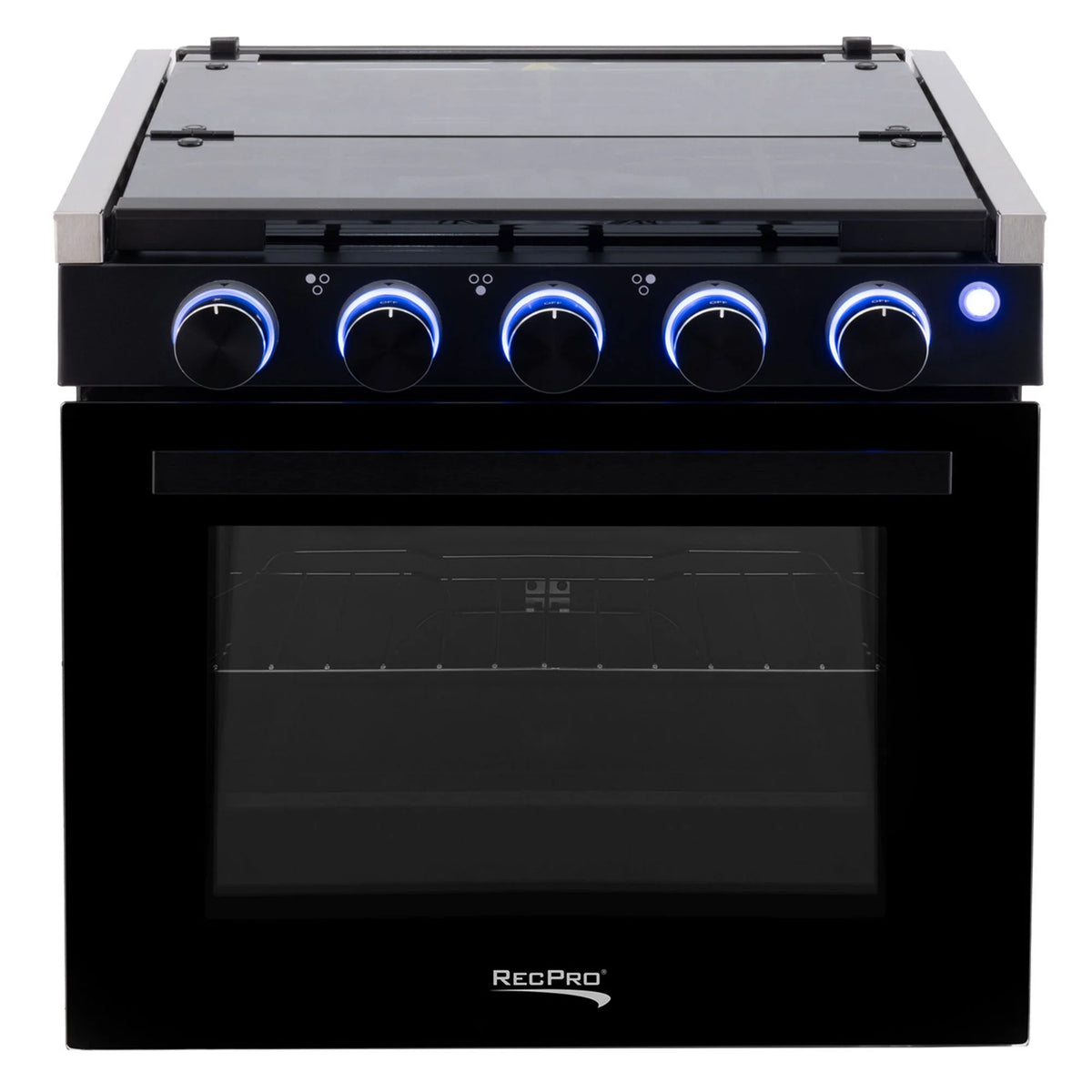 RecPro 17 Inch 3 Burner Propane RV Stove Gas Range without Hood, Silver