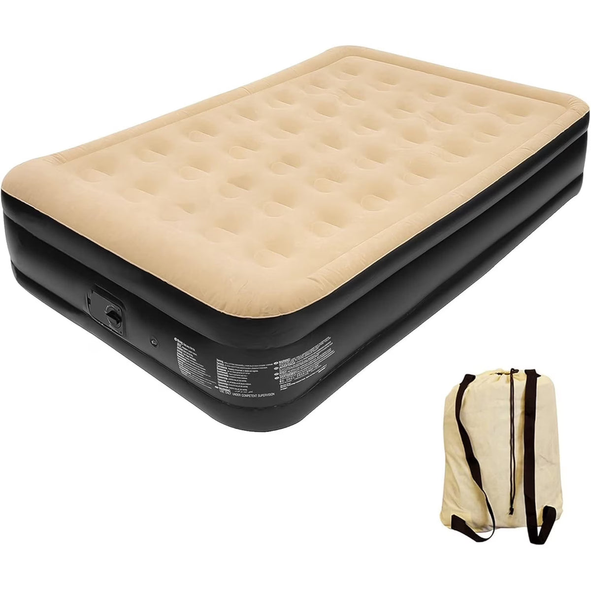 Double Inflatable High Raised Air Bed Mattress with Built in Pump and release valve