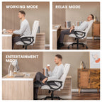 Mainstays Executive Ergonomic High Back Leather Home Office Desk Chair, Black