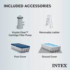 Open Box Intex 16' x 42" Prism Frame Rectangular Above Ground Swimming Pool Set