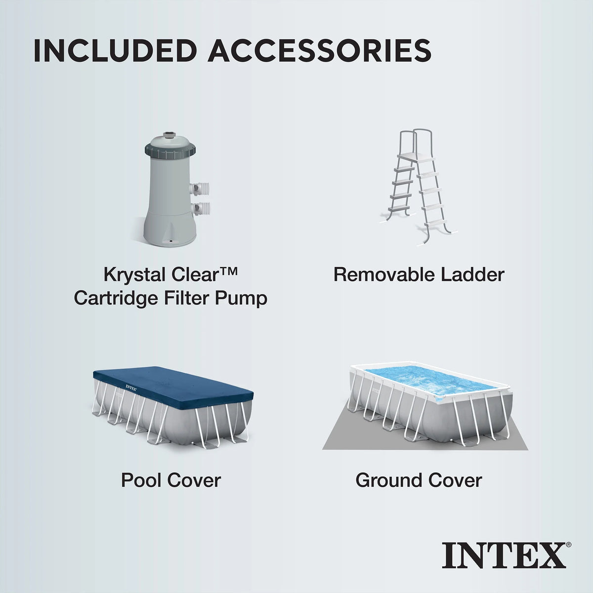 Open Box Intex 16' x 42" Prism Frame Rectangular Above Ground Swimming Pool Set