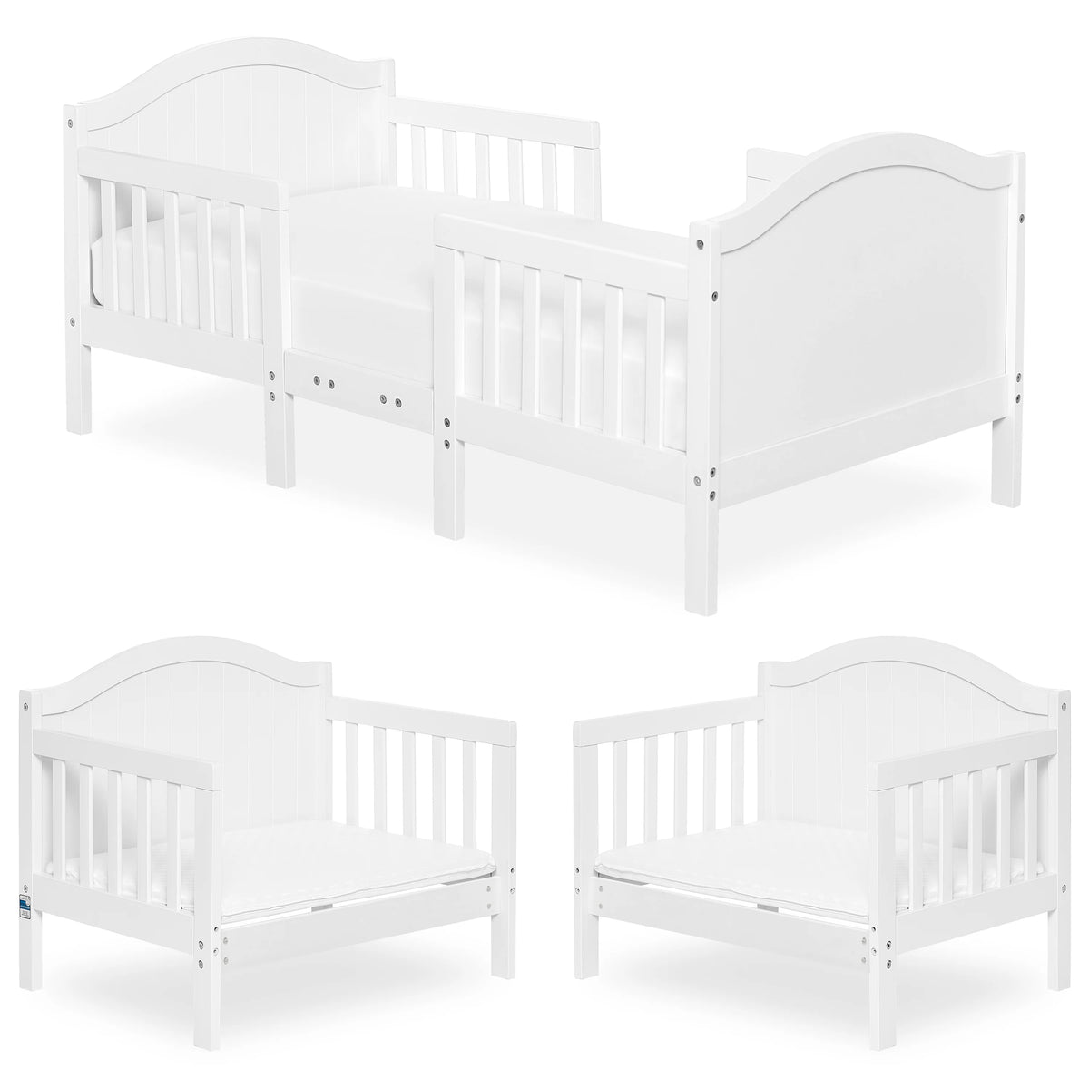 Dream On Me Portland 3 in 1 convertible Toddler Bed, Steel Grey