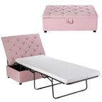 Costway Modern Solid Wood Folding Beds with Ottoman, Grey