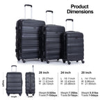 Tripcomp Hardside Luggage Set 3-Piece Set (21/25/29) Lightweight Suitcase 4-Wheeled Suitcase Set(Purple)