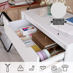 Homfa 4 Large Drawers Dresser, Modern Wood Chest of Drawers for Bedroom Hallway Living Room, White