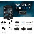Cardo PACKTALK Edge Motorcycle Bluetooth Communication System Headset Intercom - Dual Pack