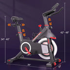 Exercise Bike Indoor Stationary Cycling Bike with 300lbs Weight Capacity,100% Resistance Adjustment Range, Heavy Flywheel, Comfortable Seat Cushion & LCD Monitor