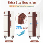 DUOSONG Hardshell Luggage Sets 4 Pieces 20"+24"+28" Luggages And Cosmetic Case Spinner Suitcase With Tsa Lock Lightweight White ABS Travel Luggage Hard Case
