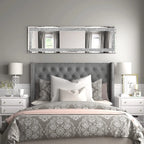 KOHROS 58"x18" Crystal Full Length Standing Floor Mirror Full Body Mirror Silver