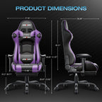 JONPONY Big and Tall 500LBS Gaming Chair, Ergonomic Design, Gamer Chair PU Leather with Footrest and Lumbar Support, High Back Office Chair Support 8 Hours Long Sitting,Red Computer Chair,Red