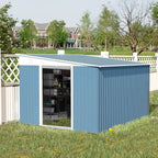 Outsunny 4.6' x 9' Metal Outdoor Storage Shed, Garden Utility Tool House with Double Lockable Doors for Backyard, Patio, Lawn, Garage, White