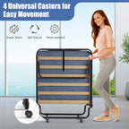 Costway Portable Folding Bed with Memory Foam Mattress Rollaway Cot  Navy Made in Italy