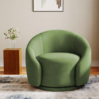 360�� Swivel Accent Chair for Living Room, Boucle Barrel Armchair Single Sofa Chair Reading Chair, Sage Green
