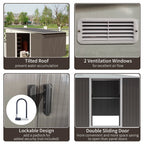 Outsunny 4.6' x 9' Metal Outdoor Storage Shed, Garden Utility Tool House with Double Lockable Doors for Backyard, Patio, Lawn, Garage, White