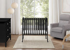 Delta Children Lee Portable Folding Mini Crib with 1.5-Inch Mattress - Greenguard Gold Certified, Bianca White
