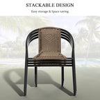 Gaildon Pack Medium Brown Rattan Indoor-Outdoor Restaurant Stack Chair | Versatile and Stylish Seating