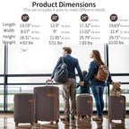 Luggage Sets,4-Piece Lightweight Suitcase Set with 4 Packing Cubes and TSA Lock, Hardshell Suitcases with Spinner Wheels, (16/20/24/28 ),Brown