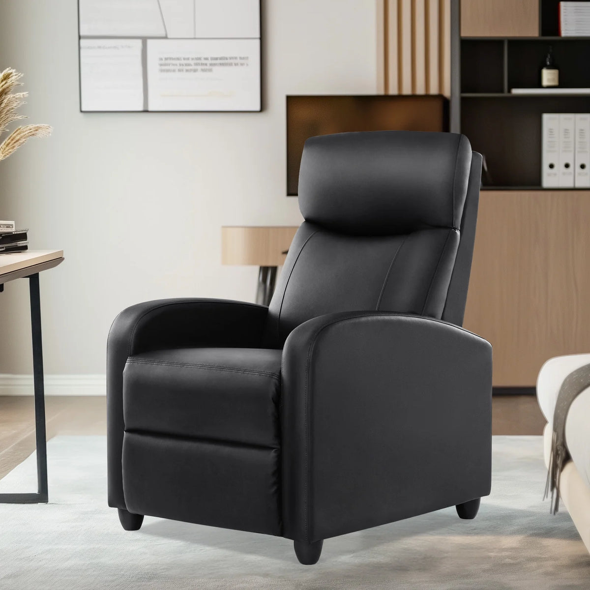 CONCETTA Massage Recline Chair with Padded Seat and Massage Backrest, Black