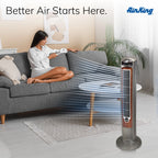 Air King Wind Curve 42" 3 Speed Fresh Air Ionizer Tower Fan with Remote Control, 9554