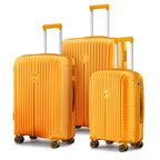 Joyway 5 Piece Luggage Sets Hardshell Lightweight Suitcase with TSA Lock Spinner Wheels-Orange