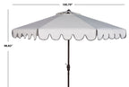 Safavieh Venice 9' Market Crank Tilt Patio Umbrella, Navy/White