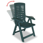 vidaXL Reclining Patio Chairs Outdoor Stack Dining Chair with Armrest Plastic