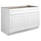 Design House Brookings Ready to Assemble Wood Shaker 2-Door and 2-Drawer Kitchen Base Cabinet (48 x 34.5 x 24), Sherwin Williams? White