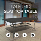 Four Seasons Courtyard Palermo Slat Top Table with Powder Coated Frame