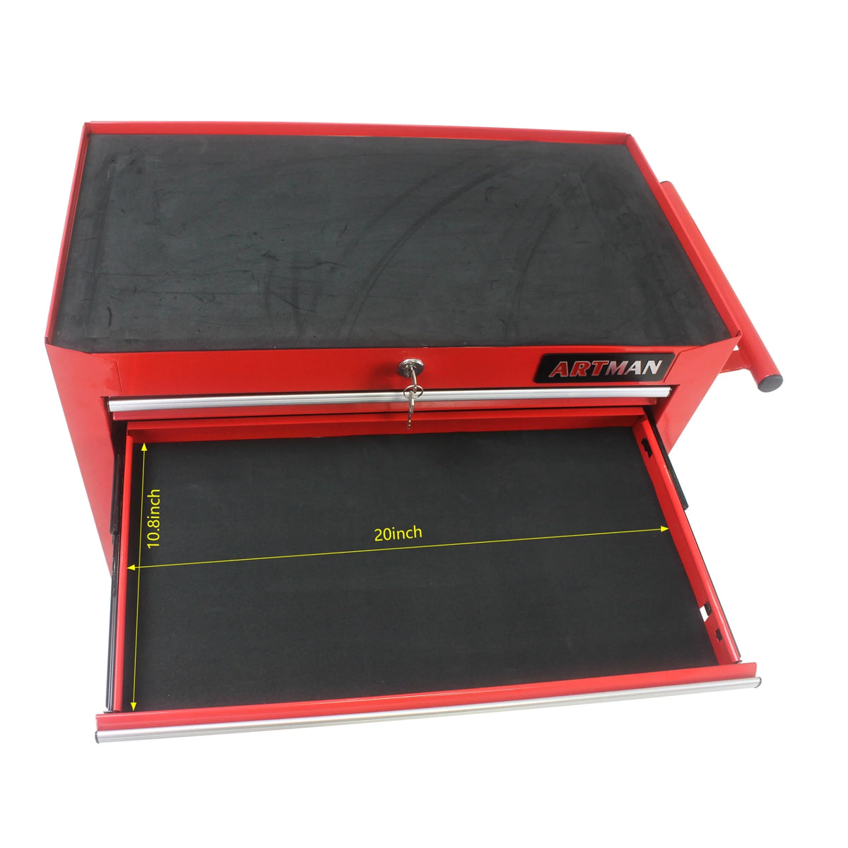 7-Drawer Metal Rolling Tool Chest with Wheels, Tool Storage Cabinet with Locking System, Toolbox with Wheels for Garage, Warehouse, Workshop, Repair Shop, Red