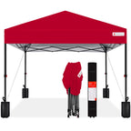 Best Choice Products 12x12ft Easy Setup Pop Up Canopy w/ 1-Button Setup, Wheeled Case, 4 Weight Bags - Navy Blue