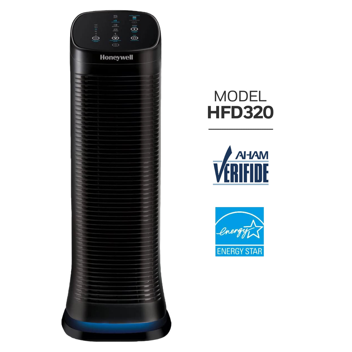 Honeywell Air Genius 5 Air Purifier with Washable Filter, Large Rooms, 250 sq ft, Black, HFD320
