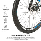 26”Full Suspension Folding Mountain Bike 21 Speed 17" Foldable Frame Bicycle Men or Women MTB for Afult Blue