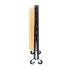 Origami Foldable Wheeled Portable Solid Wood Top Kitchen Island Bar Cart