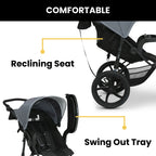 Jeep TurboGlyde Jogging Stroller by Delta Children, Black